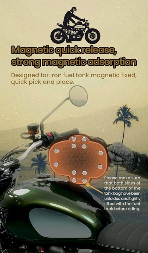 Loboo Tank Bag Ring Quick Disassembly And Non-Contact With The Paint Surface Of The Fuel Tank Will Not Damage The Paint Surface, Compatible With Kawasaki Versys 650 1000 Z1000 Z 900 RS