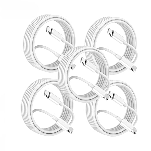 3Pcs/5Pcs 60W Dual USB C Fast Charging Cables,USB C to Type C Fast Charging Cables, Compatible with iPhone 17/16/15/15 Pro/15 Pro Max/15 Plus/iPad Pro/A5/MacBook/Samsung Galaxy S25/S24/S23 Ultra (5)
