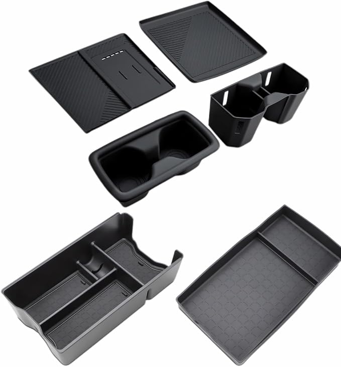 Auovo 6PCS for Toyota RAV4 2026 Accessories Center Console Organizer&Cup Holder&Wireless Charging Mat &Lower Protective Pad