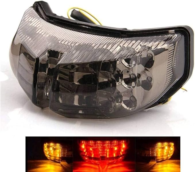 MZS Motorcycle Tail Light, LED Integrated Turn Signal Blinker Smoke Compatible with FZ1 Fazer 2006-2015 / FZ8 2011-2013