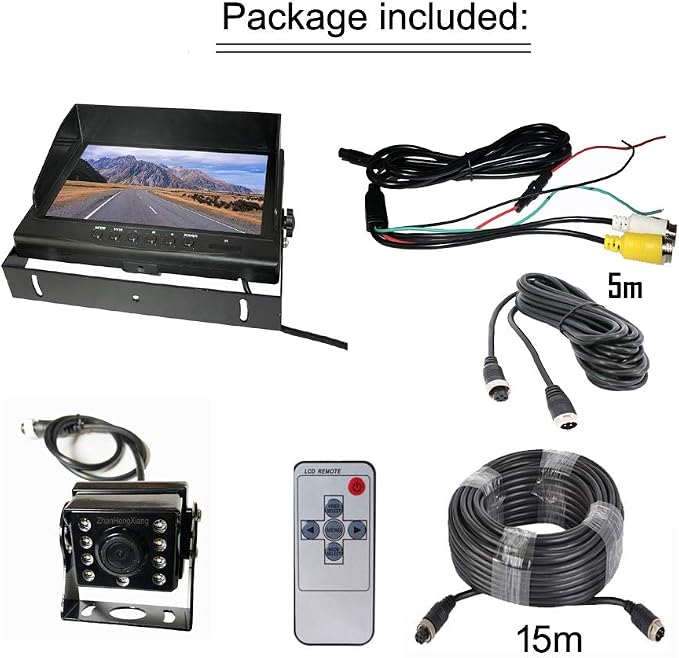 1080P RV Backup Camera Wired System,9 inch AHD 2-Split DVR Monitor Waterproof 8LED IR Night Vision Reverse Rear View Mirror Camera 12V-24V for Semi Bus Truck Trailer Camper