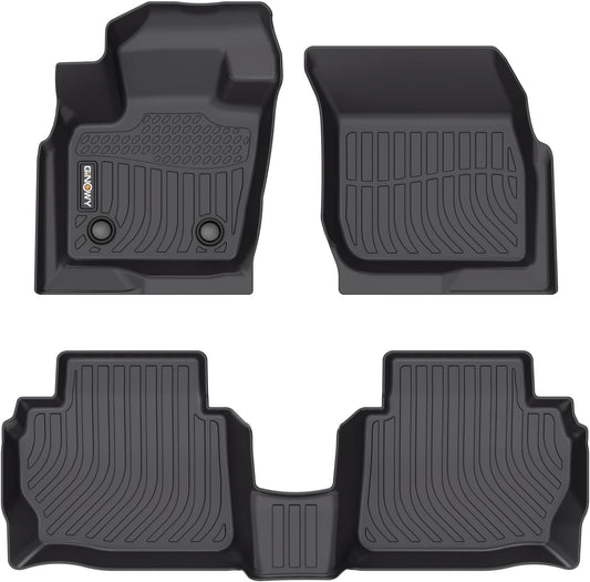 GINOWY-Floor Mats for Ford Fusion & MKZ 2013-2016, TPE All Weather Protection Fusion Car Floor Mats, Custom Anti-Slip Rubber Floor Liners for Lincoln MKZ Car Accessories Black