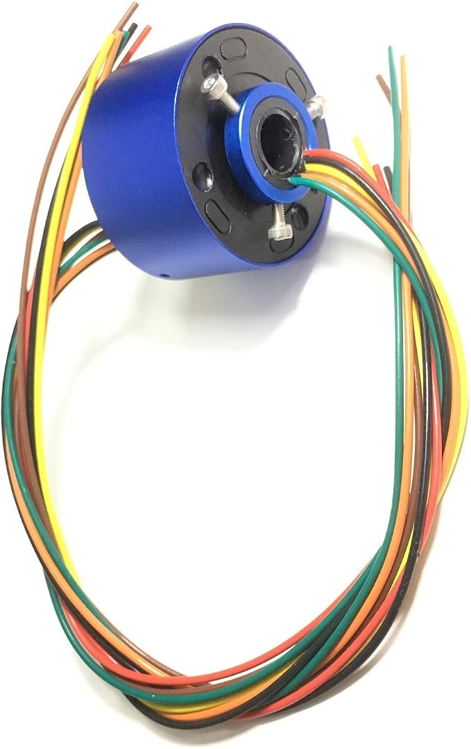 Taidacent Slip Ring Rotary Electrical Contact 2/4/6/12 Wire Collector Ring Conductive Electric Motor Rotating Connector (6 Wire 10A Inner Hole 12.7mm OD 54mm)
