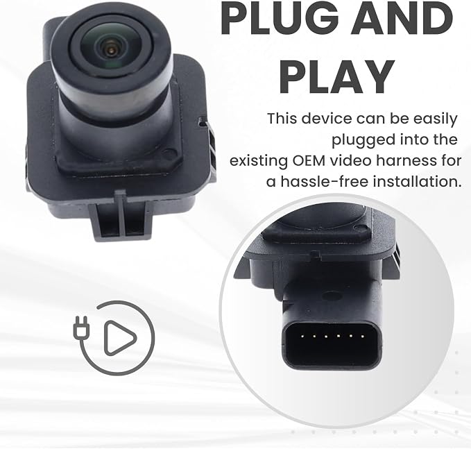 Backup Camera Replaces for 2018 2019 Ford Fiesta Hatchback/Fiesta ST OE Part # D2BZ19G490E D2BT19G490AD