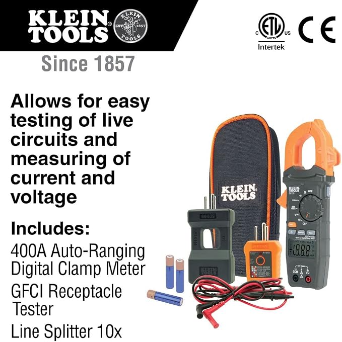 Klein Tools Clamp Meter and Circuit Breaker Electrical Test Kit | ET310 + CL120KIT