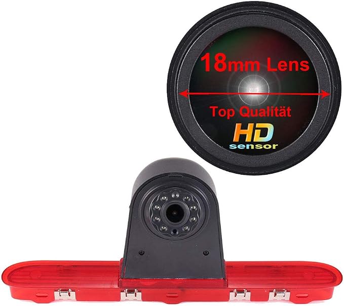 Super HD 1280x720 Pixel 3rd Brake Light Reversing car Camera Brake lamp Parking Replacement for Citroen Dispatch Toyota Proace Peugeot Expert Traveller Van 3 Transporter from 2016+4.3" Reverse Screen