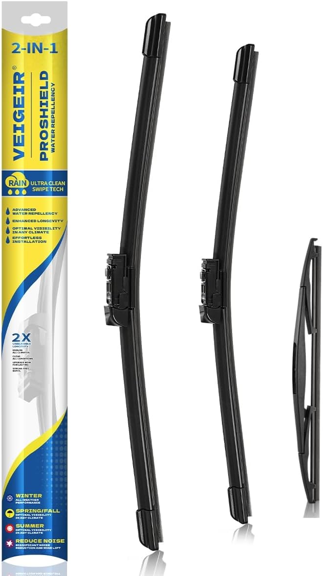 3 Pack Windshield Wiper Blades Compatible with Subaru Ascent 2019 2020 2021 2022 2023 Original Factory Quality Front Rear Wipers Blade Set for My Car - 26" 20" 14"