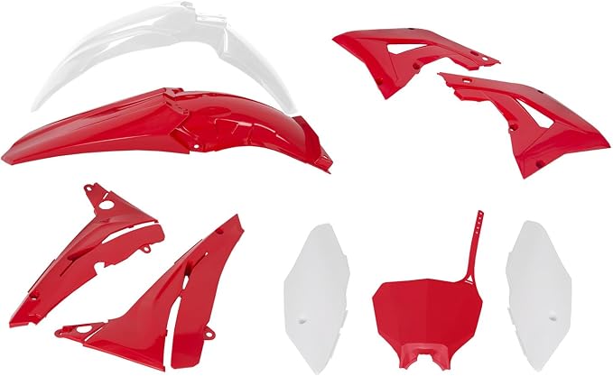 HECASA Motorcycle Plastic Kit Compatible with 2002 2003 2004 2005 2006 2007 Honda CR125R CR250R Bodywork Set Fairing - Red & White