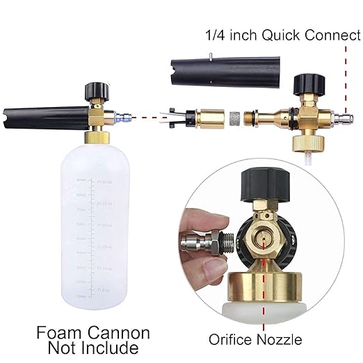 M MINGLE Foam Cannon for Pressure Washer, Foam Cannon Orifice Nozzle Tips, with 5 Nozzle Tips