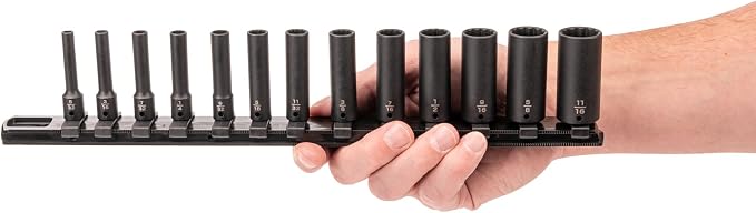 TEKTON 1/4 Inch Drive Impact Socket Set, 13-Piece | SID90105