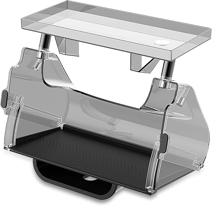 for Tesla Under Screen Storage, Open and Close Hideable Center Console Organizer Tray with Anti-Slip Silicone Pad, for Tesla Model 3 Highland 2023-2024 2025, Model Y 2024-2025