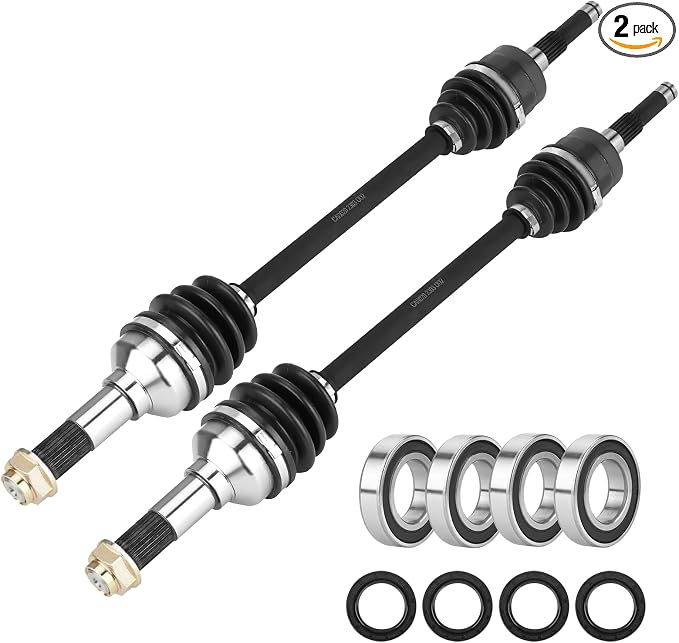 Front Left & Right CV Axle Shaft with Wheel Bearing for Yamaha Rhino 450 2006 2007 2008 2009, for Rhino 660 2006 2007, Drive Half Shaft 5KM-2510J-20-00, 5KM-2510J-30-00