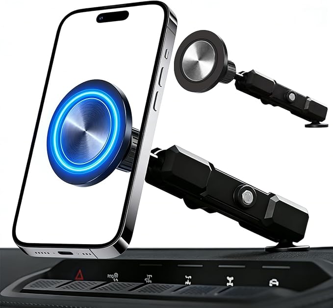 Car Phone Holder Fit for Ford Bronco 2021-2025 2/4 Door Compatible with Magsafe, Magnetic Dash Phone Mount Hands-Free 360° Rotation (Not for Bronco Sport)