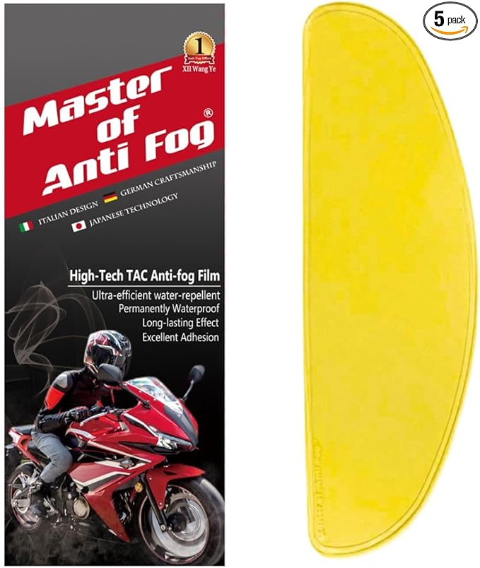 XII WY Universal Motorcycle Full Face Helmet Shield Anti Fog Film,Yellow Visor Lens Insert Fog Resistant Waterproof Sticker