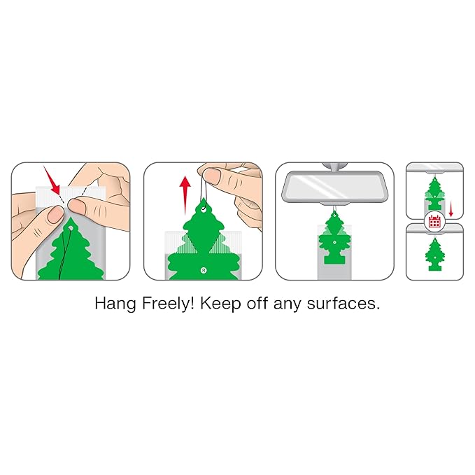 LITTLE TREES Air Fresheners Car Air Freshener. Hanging Tree Provides Long Lasting Scent for Auto or Home. Morning Fresh, 24 Air Fresheners (Pack of 6)