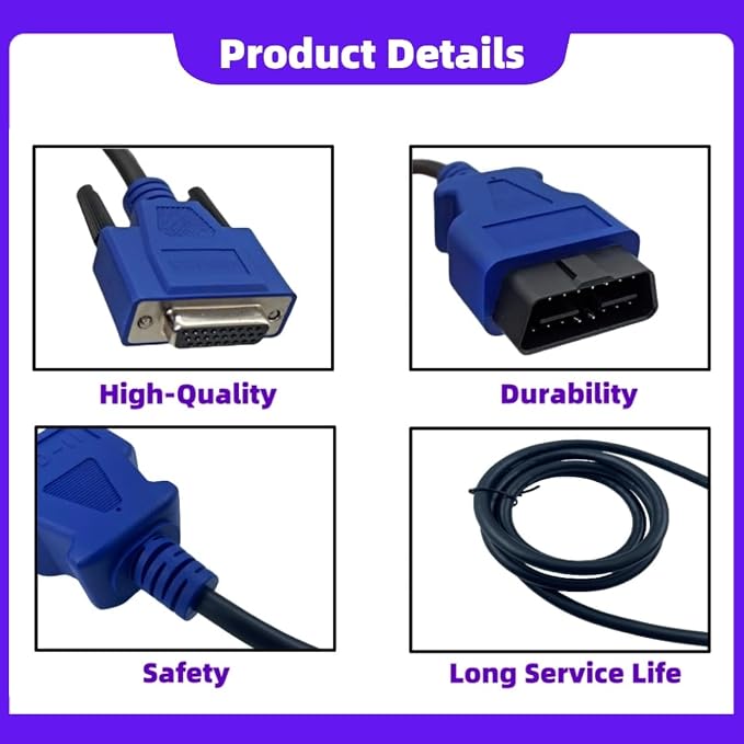 OBD2 16-Pin Cable Adapter for NEXIQ USB Link 2 & 3 J1962 Diagnostic Tool Compatible with Dodge, Ford, GM, Hino, Isuzu, Mack, Volvo Trucks,Replacement 493113