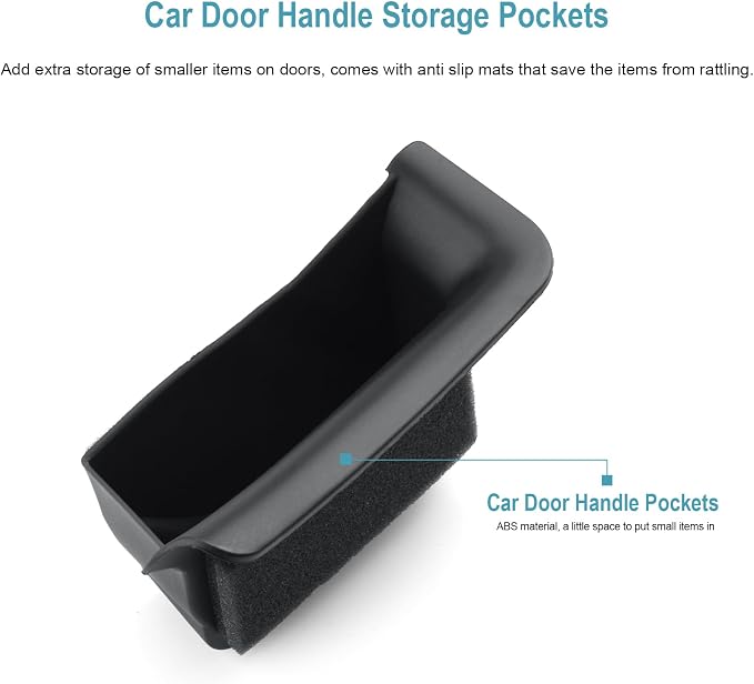 CDEFG 4Pcs for 2025 2026 Mazda CX-50 Center Console Door Handle Pockets | Trash Can Storage Box for 2023 2024 2025 2026 Mazda CX50 Accessories 4-Doors Trash Bin Storage Case TPE Material
