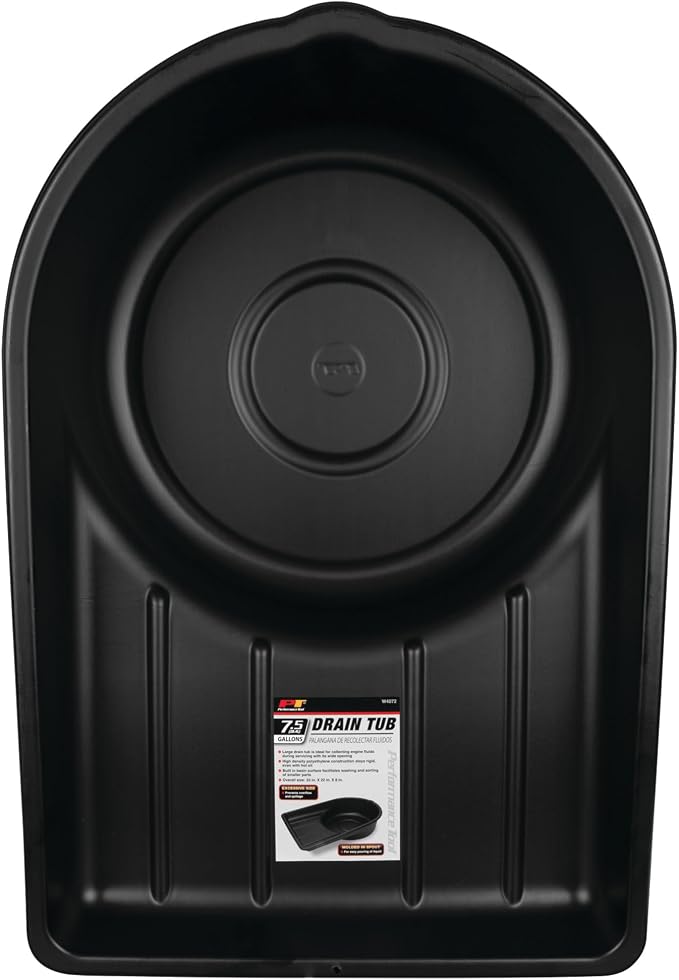 Performance Tool W4072 Black Extra Large Portable 7.5 Gallon Oil Drain Pan, (28.4 L)