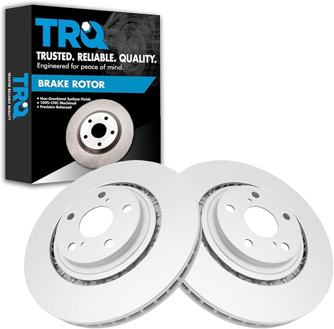 TRQ Front Brake Rotors Set Vented Premium G-Coated Compatible with 2015-2017 Lexus NX200t 2018-2021 NX300 2015-2021 NX300h 2010-2015 RX350 RX450h 2008-2019 Toyota Highlander 2011-2020 Sienna