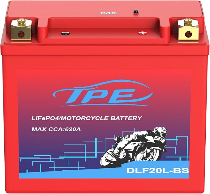 YTX20L Lithium Battery 12V 9Ah 620CCA LiFePO4 Motorcycle Battery, High Power, Lightweight, Maintenance Free, Replaces