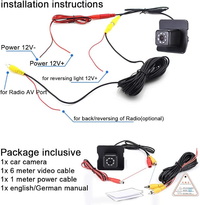 Car License Light Rear View Camera with 8LED Night Vision Parking Camera for Mercedes Benz ML320 CDI ML350 ML300 ML250 ML63 W164 ML450 X164 GL350 GL450 GL500 GL550 W251 R300 R350 R280 R500 R63