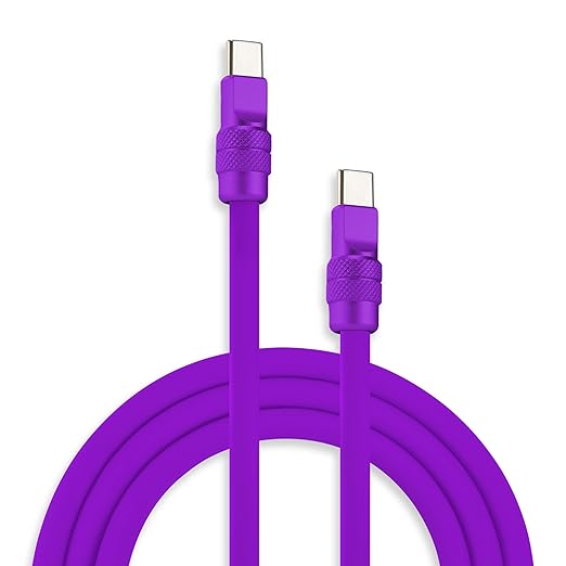 chubbycable Chubby 2.0 USB C 240W Fast Charging Cable Silicone Soft Durable USB C Cable Extra Thick Charger Cord Compatible with iPhone 17-15 Series iPad, Purple+Purple, Type-C to Type-C, 6.6FT
