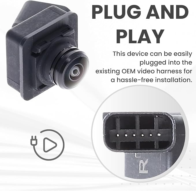 Right Side View Backup Camera Replaces for 2015-2020 Ford F150 Extended Cab/Crew Cab | 2017-2020 Ford F150 Raptor | 2016-2018 Lincoln MKX | 2019-2021 Lincoln Nautilus OE Part # FL3Z19G490AA-R