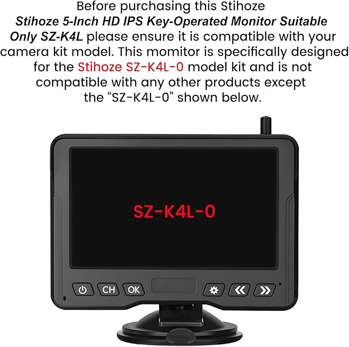 5-Inch HD IPS Key-Operated Monitor Suitable Only SZ-K4L