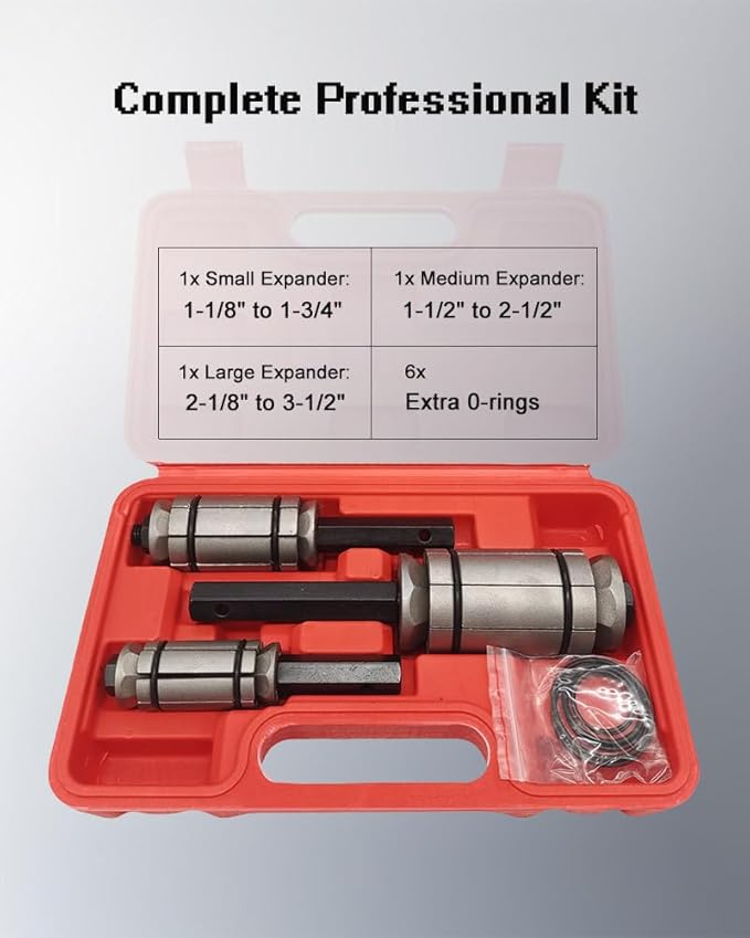 1/18'' to 3-1/2'' Exhaust Pipe Expander Tool, Tail Pipe Spreader Kit Compatible with Most Vehicles and Trucks