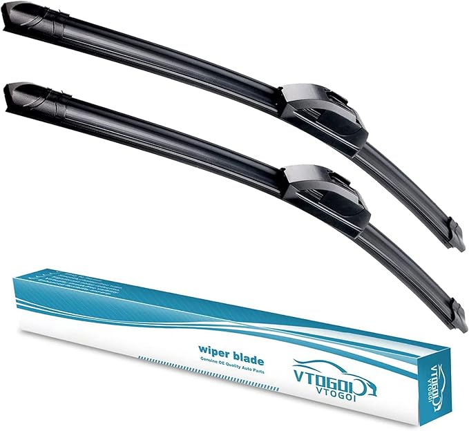 VTOGOI OEM Quality 18''+18'' Premium All-Season Auto Windshield Natural Rubber J-Hook Wiper Blades(Pack of 2)