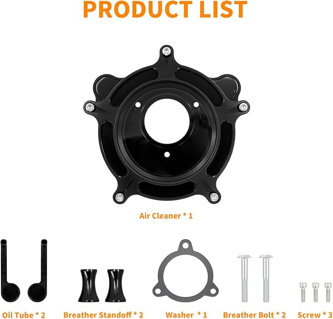 Motorcyle Air Cleaner CNC Air Filter Intake Fit for Harley Touring Road King Street Glide Electra Tri Trike Softail Dyna Sportster XL (C For Touring 08-16,Softail 16-17,Trike 08-16)