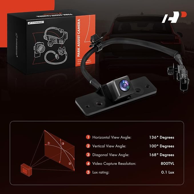 A-Premium Park Assist Camera Rear View Backup Reverse Camera Compatible with Select Nissan Models - 2017-2023 Titan, 2016-2023 Titan XD Fit Without AVM (Around View Monitor) - Replace# 28442EZ00A