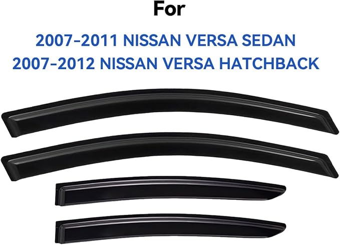 Window Visors Rain Guards Shield for 2007-2012 Nissan Versa Hatchback, Out-Channel Window Vent Wind Deflectors Visors Shades for 07-11 Nissan Versa Sedan