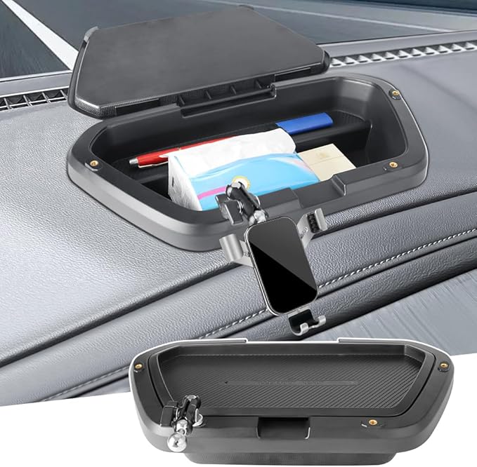 Car Phone Holder Center Console Organizer Tray for 2019-2026 Chevy Chevrolet Silverado/GMC Sierra [8-inch Screen] Auto Interior Accessories Cell Phones Mount Mobile Cellphone Stand Dashboard Storage