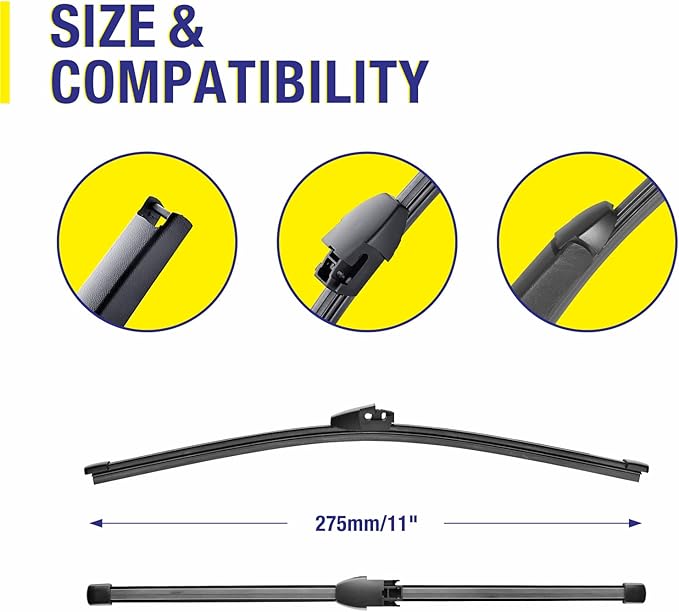 3 Wipers 22"/22"/11" Replacement For Ford Expedition 2020 2019 2018 (Set of 3), 22 Inch+22 Inch Windshield Wiper Blades with 11 Inch Rear Wiper Blade-Original Factory Quality