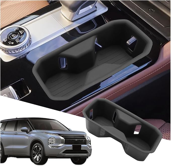 SXCY for 2025 2026 Mitsubishi Outlander Cup Holder Insert [Only for Outlander Gas] 2025 2026 Outlander Accessories TPE Cup Holder Limiter 2026 Outlander Console Drink Holder Adapter Non-Slip Stopper