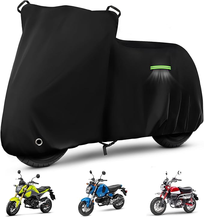 Motorcycle Cover Waterproof for Honda Grom MSX125/Navi/Monkey/2022 Benelli 135/2023 Grom, Heavy Duty Outdoor Sun UV Rain Dust All Weather Protection Motorbike Cover with Soft Cotton Lining & Lock Hole