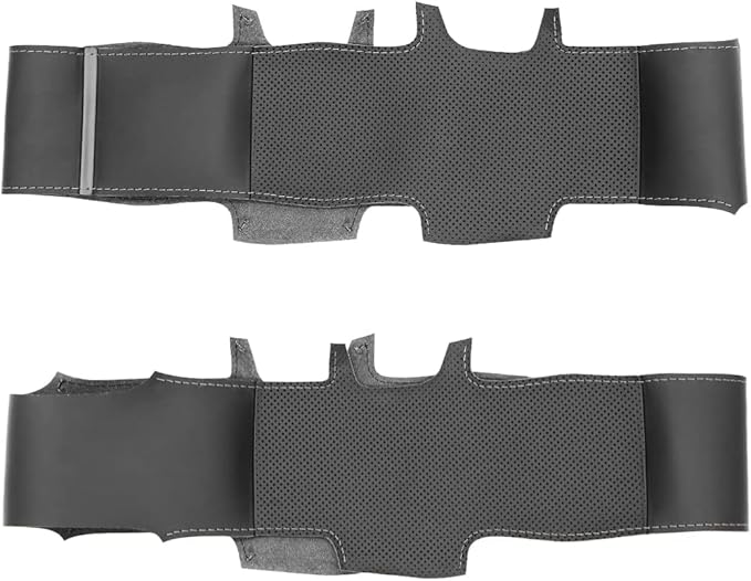 Leather Carbon Fiber Steering Wheel Cover for Ford F-150 2021-2026 /Ford F-250 F-350 F-450 F-550 F600 2023-2026 /Ford Expedition F150 Lightning 2022-2024 Hand Stitched Accessories Custom OEM