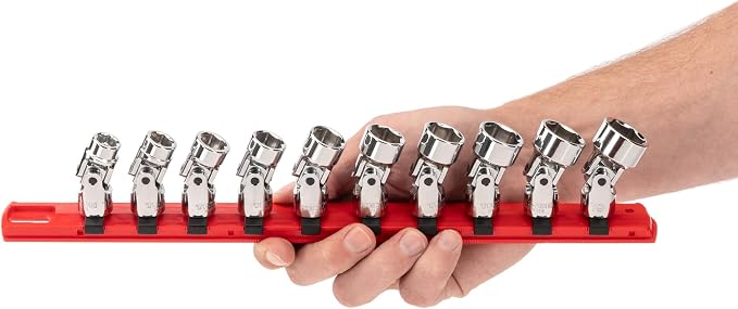 TEKTON 3/8 Inch Drive Universal Joint Socket Set, 10-Piece | SHD91119