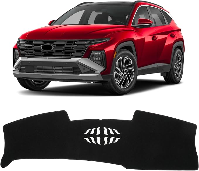 KUST Black Dash Cover Compatible with Hyundai Tucson 2025 2026 (Without HUD) (Only fits for 12.3 Inch Touch Screen Dashbaord) Dashboard Cover Accessories for Tucson Center Console Sunshield Protector