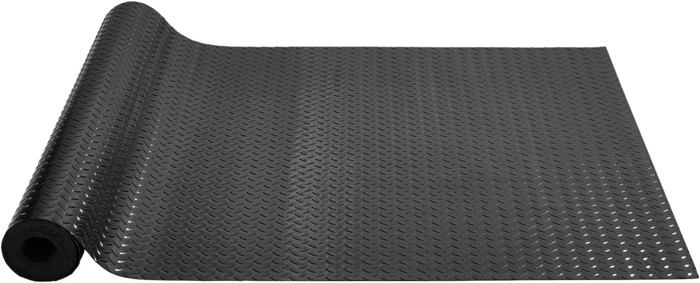 VEVOR Diamond-Plate Flooring Roll, SBR Rubber Mat, Easy to Clean, Gym & Garage Industry, Black