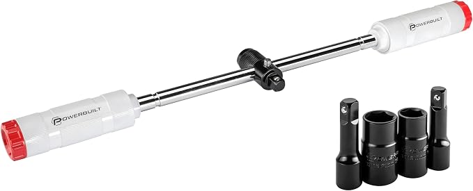 Powerbuilt Billy Club Universal Lug Wrench with Socket Storage, SAE and Metric, Remove Lug Nuts Tire Wheels - Gen-3 643046ECE