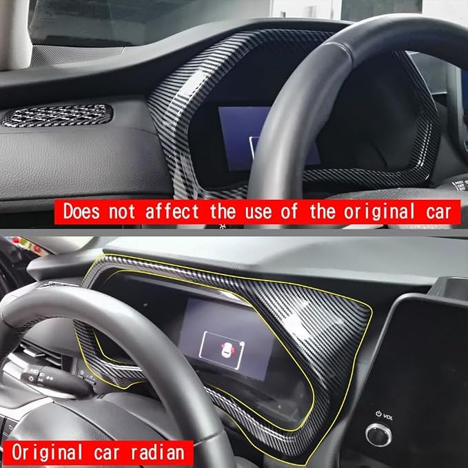 Main Driver Instrument Frame Modification Compatible with Toyota Grand Highlander 2024 2025 2026 Fit for 2024-2026 Grand Highlander ABS Accessories(Carbon Fiber)