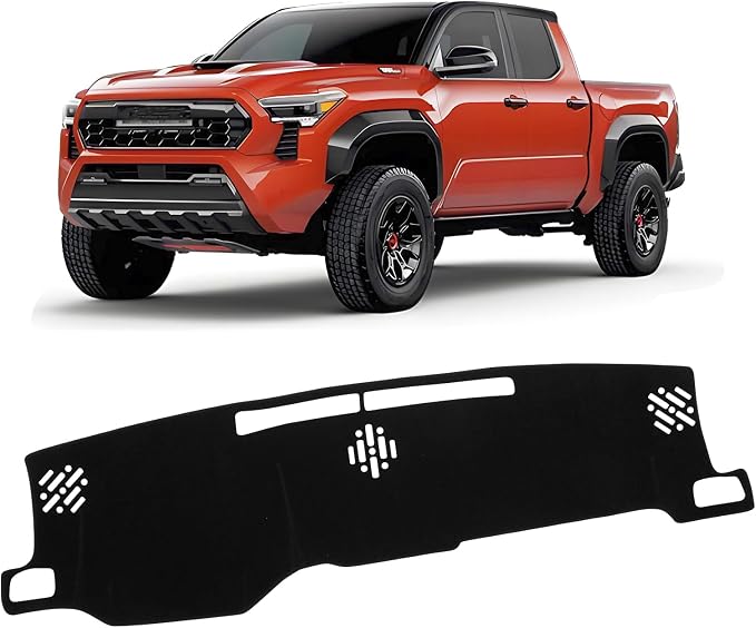 KUST Black Dash Cover Compatible with Toyota Tacoma 2024-2026 & 2025 2026 Toyota 4Runner Dash Carpet Polyester Non-Slip Dash Protector Interior Accessories for Tacoma Custom Fit Dash Mat No Glare