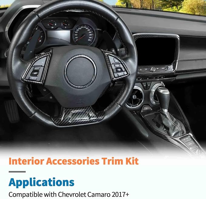 JeCar Carbon Fiber Interior Trim Kit for 2017-2023 Chevrolet Chevy Camaro LT SS ZL1 RS (Only for 8" Screen)