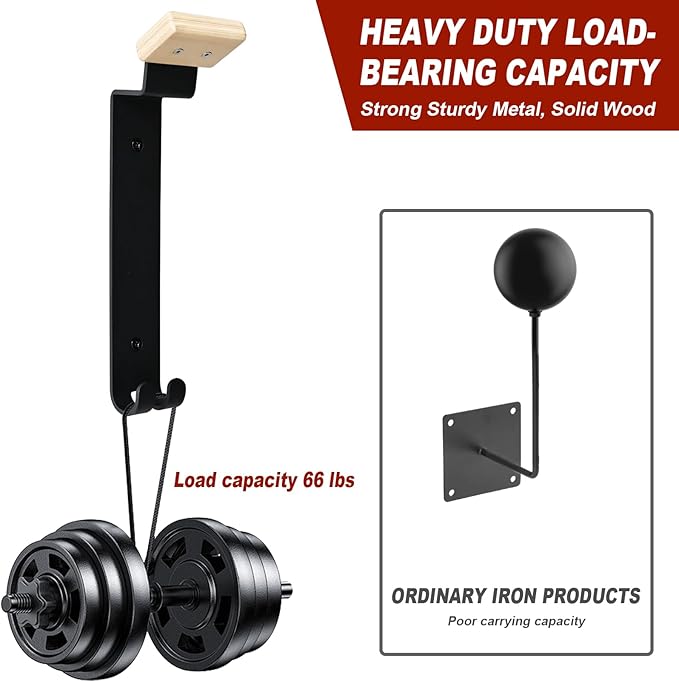 Heavy Duty Helmet Rack Wall Mount with Extra Long Hooks 2 pcs - Motorcycle Helmet Holder Organizer for Oversized Helmets, Motorcycle Accessories Display Stand Garage Entryway
