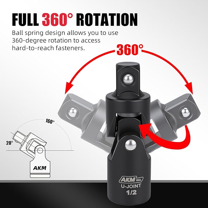 20 Piece Locking Impact Socket Extension Set, 3" 6" 9" Extension Bars, 1/4" 3/8" 1/2" Drive, Quick Release Locking Collar, Cr-v Steel, Universal Joints, Bit Socket Adapters, Socket Adapters