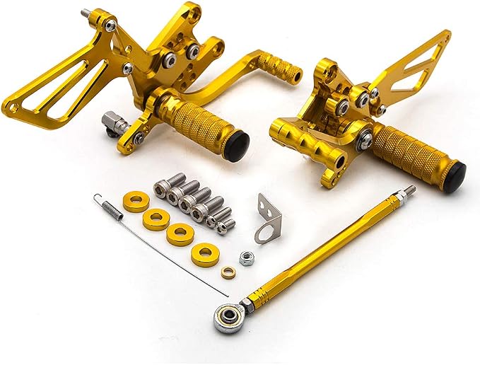 PROCNC Motorcycle Aluminum Rearsets Foot pegs Rear sets Footrest Fit for Suzuki GSXR1000 2000 2001 2002 2003 2004 GSXR750 1996-2005 SV650/SV650S SV1000/S 1998-2014 GSX600 2000-2005 (Gold)