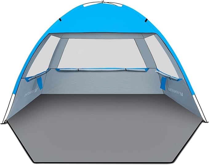 Venustas Beach Tent Sun Shelter for 3/4/6/8 Person, UPF 50+ UV Protection Beach Canopy, Lightweight and Easy Setup Cabana, Portable Shade Tent