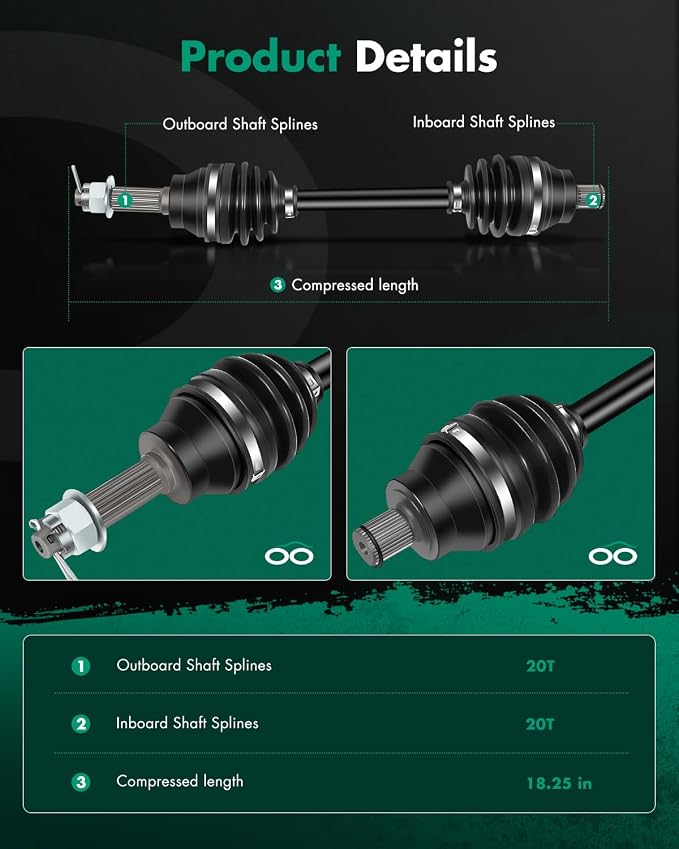 SCITOO CV Axle Shaft Assembly Front Left Right for Polaris Hawkeye 300,for Polaris Sportsman 300,for Polaris 400 ‎1332340 2 PCS